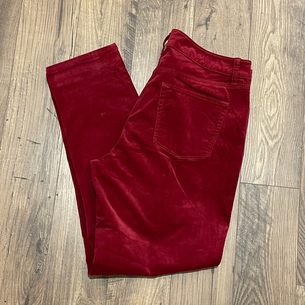 Talbots Flawless Five-Pocket Boyfriend Corduroy Pants Burgundy Red Women 12
